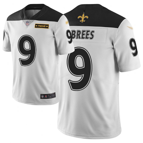 Men New Orleans Saints Limited White Drew Brees Jersey NFL Football #9 City Edition Jersey